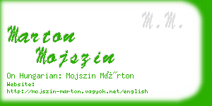 marton mojszin business card